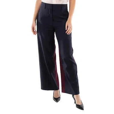 Pre-owned Burberry Ladies Navy Black Jane Tailored Trousers In Blue