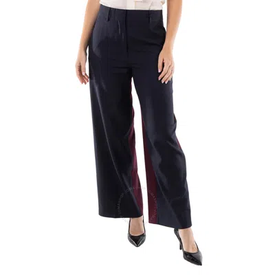 Burberry Ladies Navy Black Jane Tailored Trousers In Blue/black