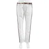 Burberry Leather-trim Jean In Off White