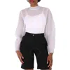 Burberry Ladies Optic White Cut-out Front Knit Sweater In White