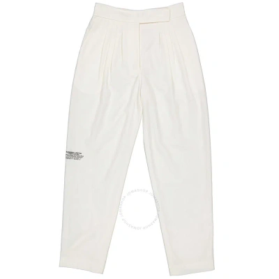 Burberry Ladies Optic White Location Print Trousers