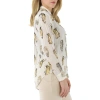 BURBERRY BURBERRY LADIES OYSTER- PRINT PEARL- EMBELLISHED SHIRT