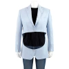 Burberry Ladies Pale Blue Wool Step-through Blazer In Pale Blue