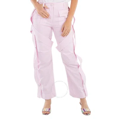 Burberry Ladies Pale Candy Pink Amelia Straight-leg Trousers