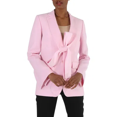 Burberry Ladies Pale Candy Pink Exaggerated-lapel Blazer