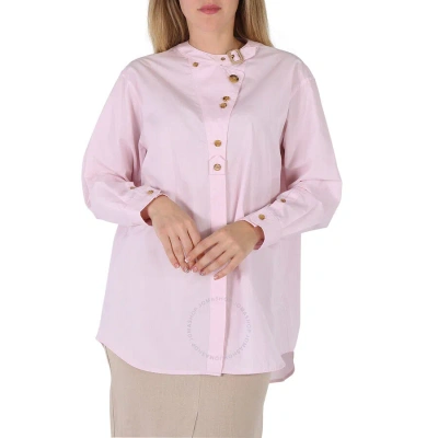 Burberry Ladies Pale Pink Stripe Antoinette Buckle Detail Shirt