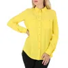 BURBERRY BURBERRY LADIES PALE TULIP YELLOW LONG-SLEEVE BUTTON-DOWN CLASSIC SHIRT