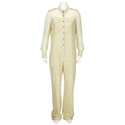 Burberry Ladies Pale Yellow Floral Lace Jumpsuit