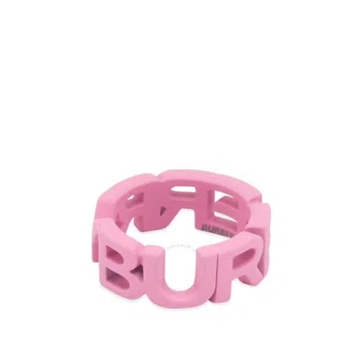 Burberry Ladies Primrose Pink Varnished Logo Ring