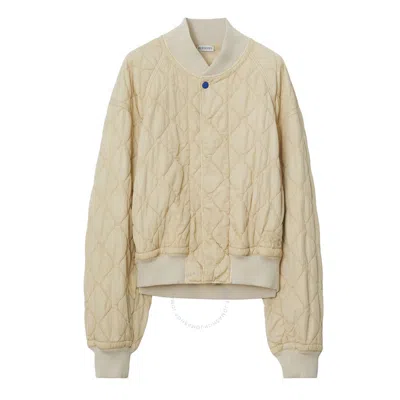 Burberry Quilted Bomber Jacket In Soap