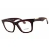 Burberry Ladies Red Rectangular Eyeglass Frames 0be2407 In Brown