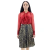 BURBERRY BURBERRY LADIES RERSBY LEOPARD PRINT PLEATED SKIRT