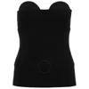 Burberry Ribbed Silk-blend Bustier Top In Black