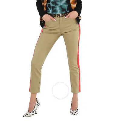 BURBERRY BURBERRY LADIES RICH OLIVE SKINNY FIT LEOPARD PRINT JAPANESE JEANS