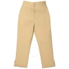 BURBERRY BURBERRY LADIES RING-PIERCED WOOL TROUSERS IN HONEY