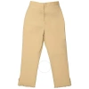 Burberry Ladies Ring-pierced Wool Trousers In Honey In Honey