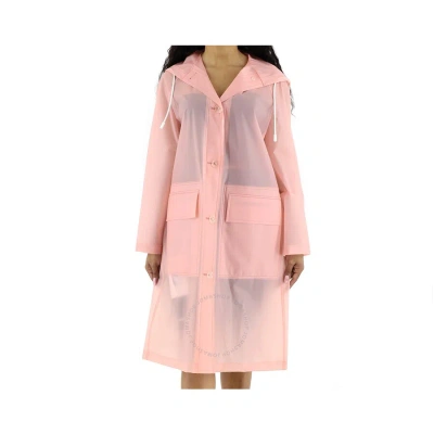 Burberry Ladies Rose Pink Transparent Trench Coat