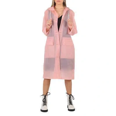 Pre-owned Burberry Ladies Rose Pink Transparent Trench Coat, Brand Size 10 (us Size 8)