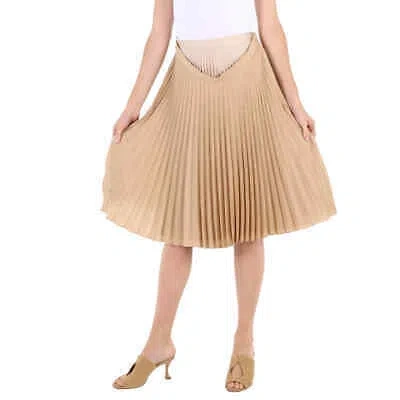 Pre-owned Burberry Ladies Sandbank Layered Pleated Skirt In Check Description