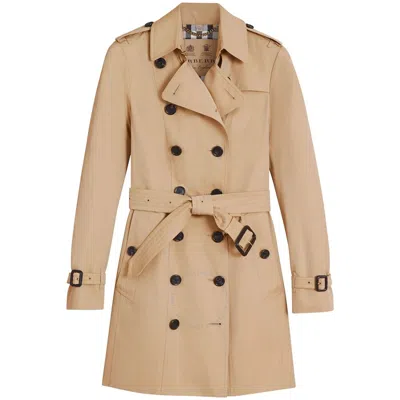 Burberry Ladies Sandringham Mid-length Trench Coat In Yellow/red