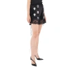 BURBERRY BURBERRY LADIES SATIN AND LACE BOTTLE CAP DETAIL SHORTS IN BLACK
