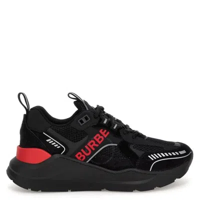 Burberry Ladies Sean 5 Panelled Low-top Sneakers In Red/black