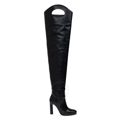 Burberry Ladies Shoreditch Black Porthole Detail Over-the-knee Boots