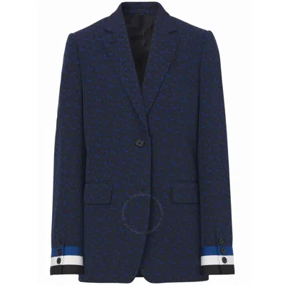 Burberry Ladies Sidon Deep Royal Blue Monogram-print Jacket