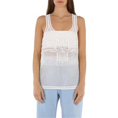 Burberry Ladies Silicone Lace Vest In White