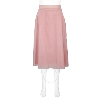 Burberry Ladies Silk-lined Plastic A-line Skirt In Rose Pink