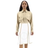 Burberry Ladies Silk Pleated Skirt In Magnolia In Magnolia