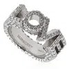 Burberry Ladies Silver Crystal And Palladium-plated Love Ring