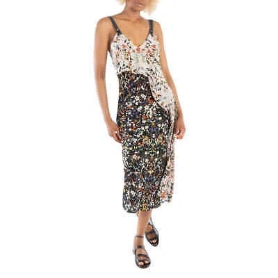 Pre-owned Burberry Ladies Sloane Floral Print Silk Slipdress In Multicolor