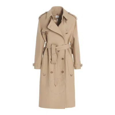 Burberry Ladies Soft Fawn Tech Fabric Trench Coat In Brown