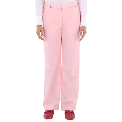Burberry Ladies Soft Pink Pocket Detail Tumbled Wool Tailored Trousers
