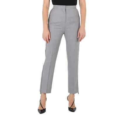 Pre-owned Burberry Ladies Straight Leg Tailored Wool Pants In Check Description
