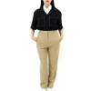 BURBERRY BURBERRY LADIES TAILORED TAPERED WOOL TROUSERS IN HONEY