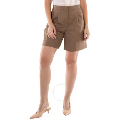 Burberry Ladies Therry Cuff Detail Tailored Shorts In Brown