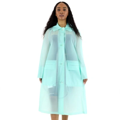 Burberry Ladies Turquoise Soft-touch Plastic Car Coat