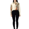 Burberry Ladies Vanilla Juliette Floral-print Paneled Silk Oversized Shirt In Vanilla
