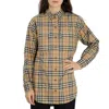Burberry Ladies Vintage Check Stretch Cotton Button-down Collar Shirt In Beige