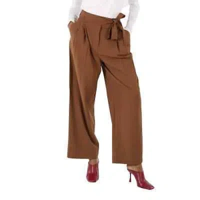 Pre-owned Burberry Ladies Warm Walnut Nico Trousers In Check Description