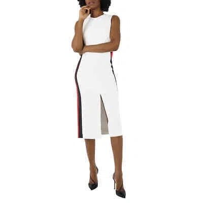 Pre-owned Burberry Ladies White Roundneck Sleevless Dress