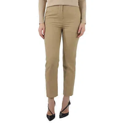 Pre-owned Burberry Ladies Wool Tailored Trousers In Honey In Brown