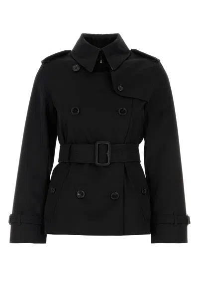 Burberry Lakefield Cotton Trench Jacket For Women In Black