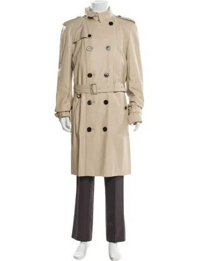 Pre-owned Burberry Lamb Leather Trench Coat W/ Tags In Neutral