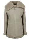 Burberry Lamb Shearling Coat With Textured Collar