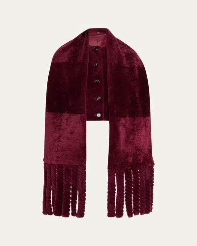 Burberry Lamb Shearling Single-breasted Jacket In Burgundy