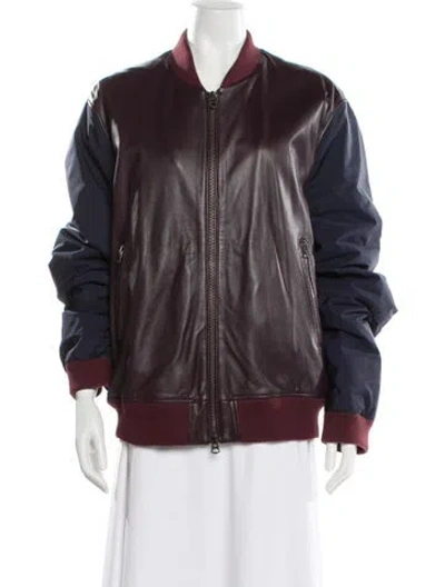 Pre-owned Burberry Lambskin Bomber Jacket In Black