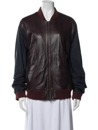 Pre-owned Burberry Lambskin Bomber Jacket In Black